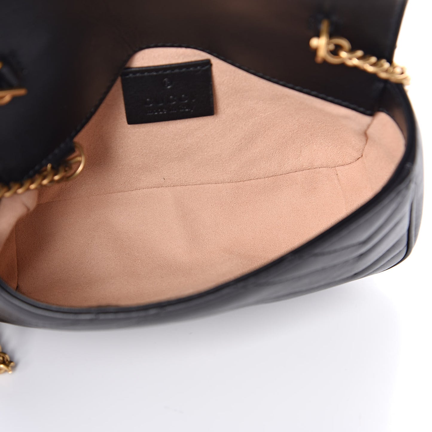 Calfskin Matelasse Super Mini GG Marmont Shoulder Bag Black