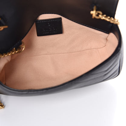 Gucci Calfskin Matelasse Super Mini GG Marmont Shoulder Bag Black 5 of 11