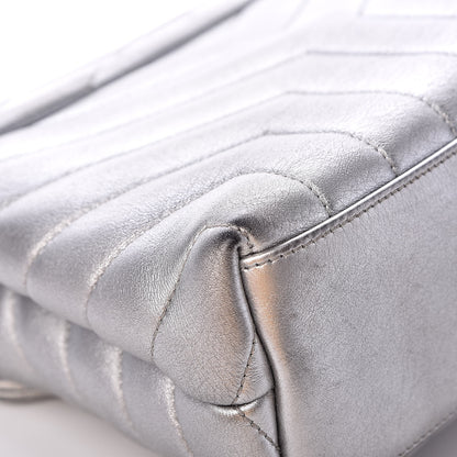 Saint Laurent Calfskin Y Quilted Monogram Small Loulou Chain Satchel Silver 12 of 15