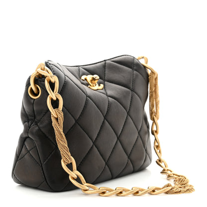 Chanel Lambskin Quilted Small CC Chain Hobo Black 3 of 10