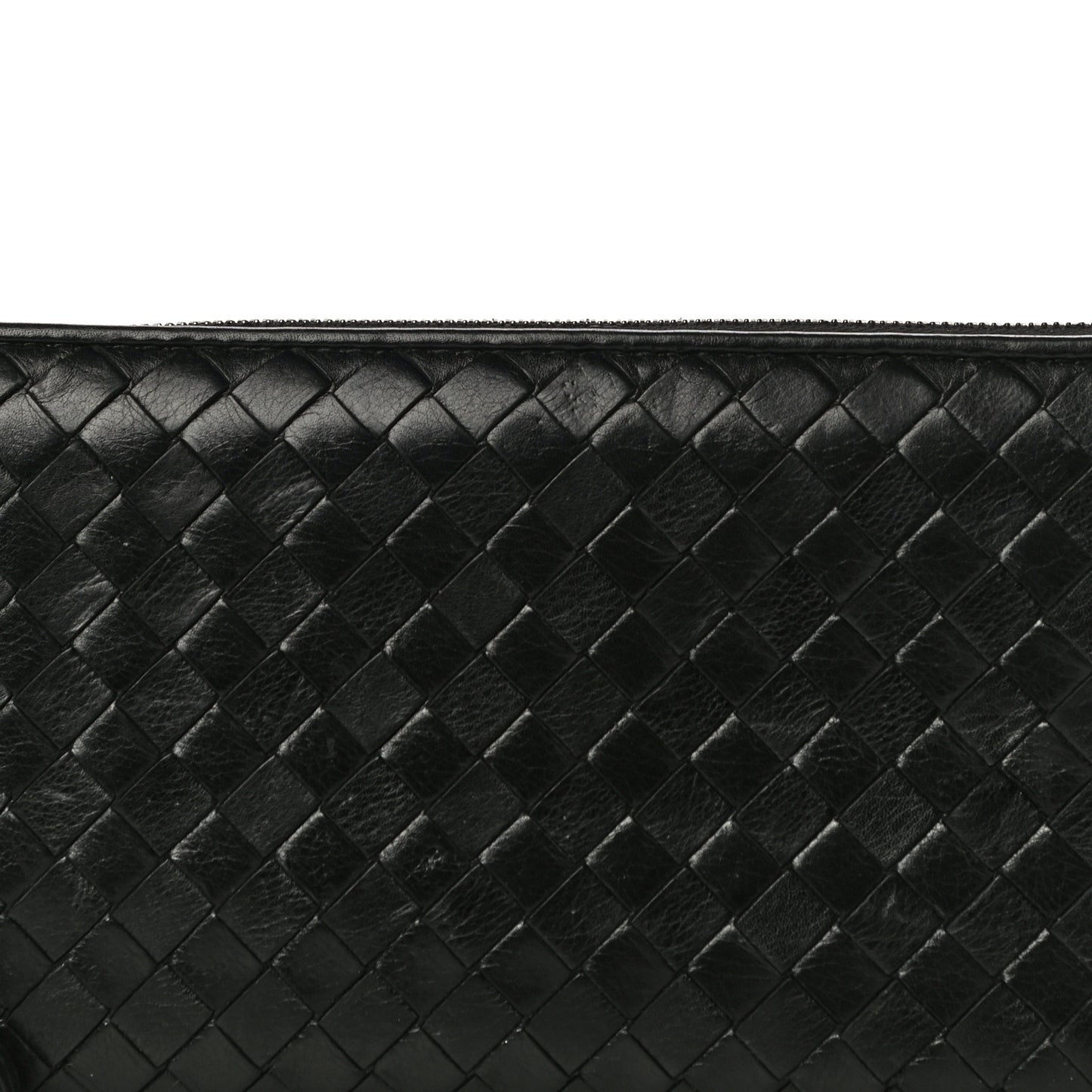 Nappa Intrecciato Wristlet Zip Wallet Black