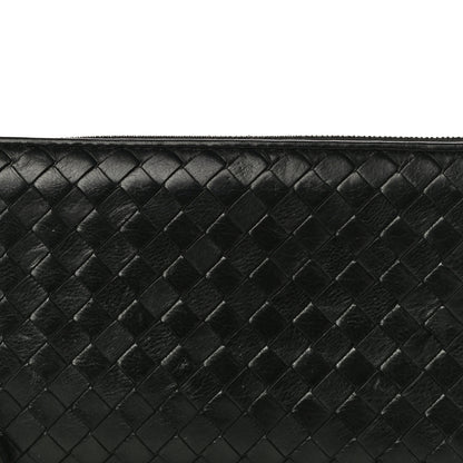 Bottega Veneta Nappa Intrecciato Wristlet Zip Wallet Black 9 of 11