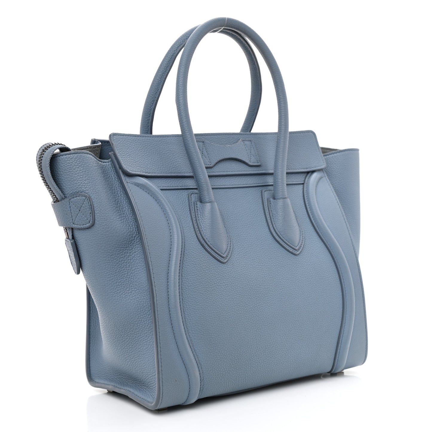Drummed Calfskin Micro Luggage Slate