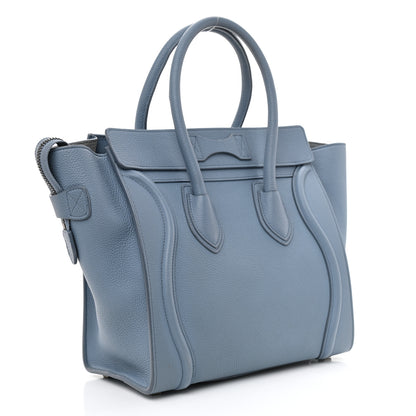Celine Drummed Calfskin Micro Luggage Slate 3 of 9