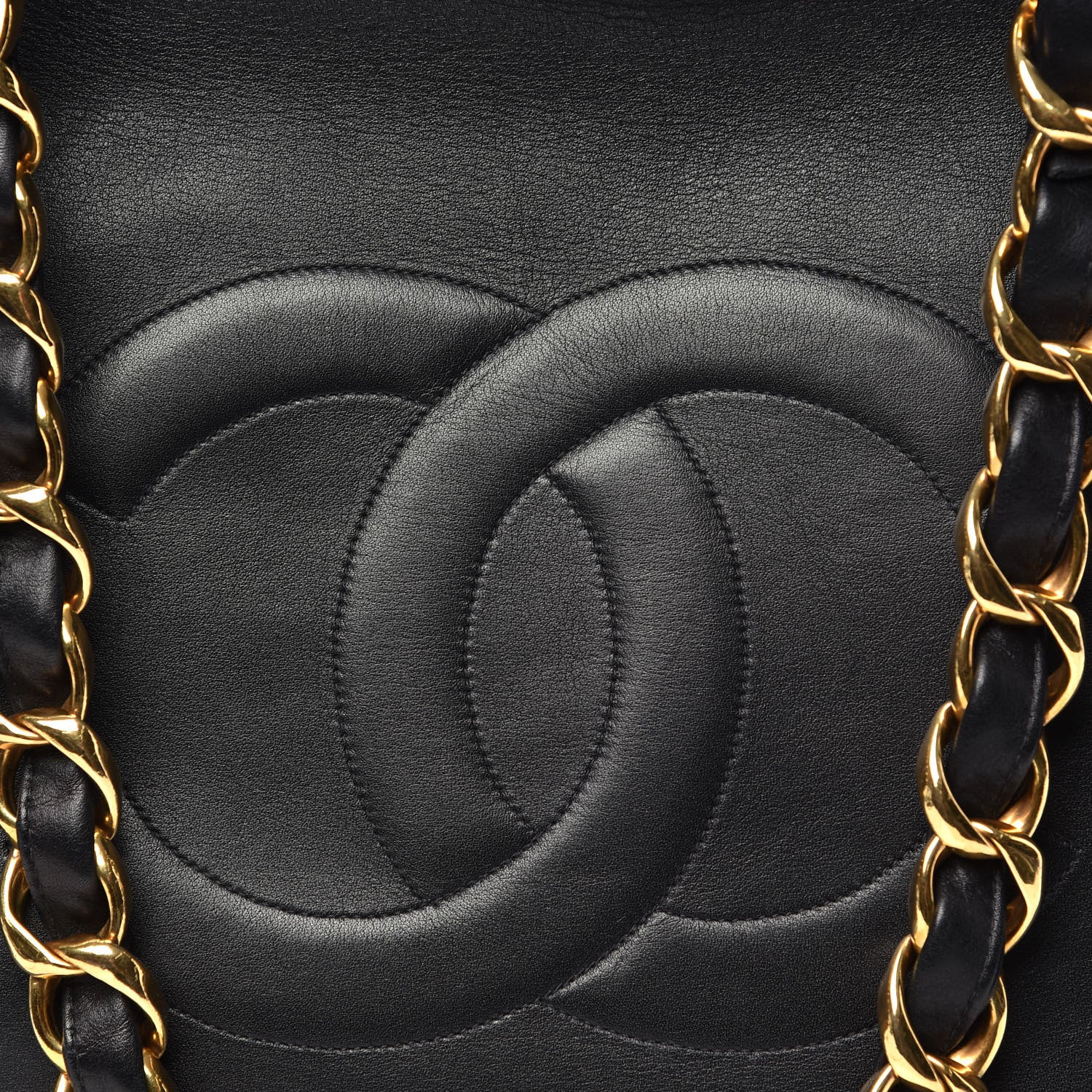 Chanel Lambskin CC Tote Black 12 of 14