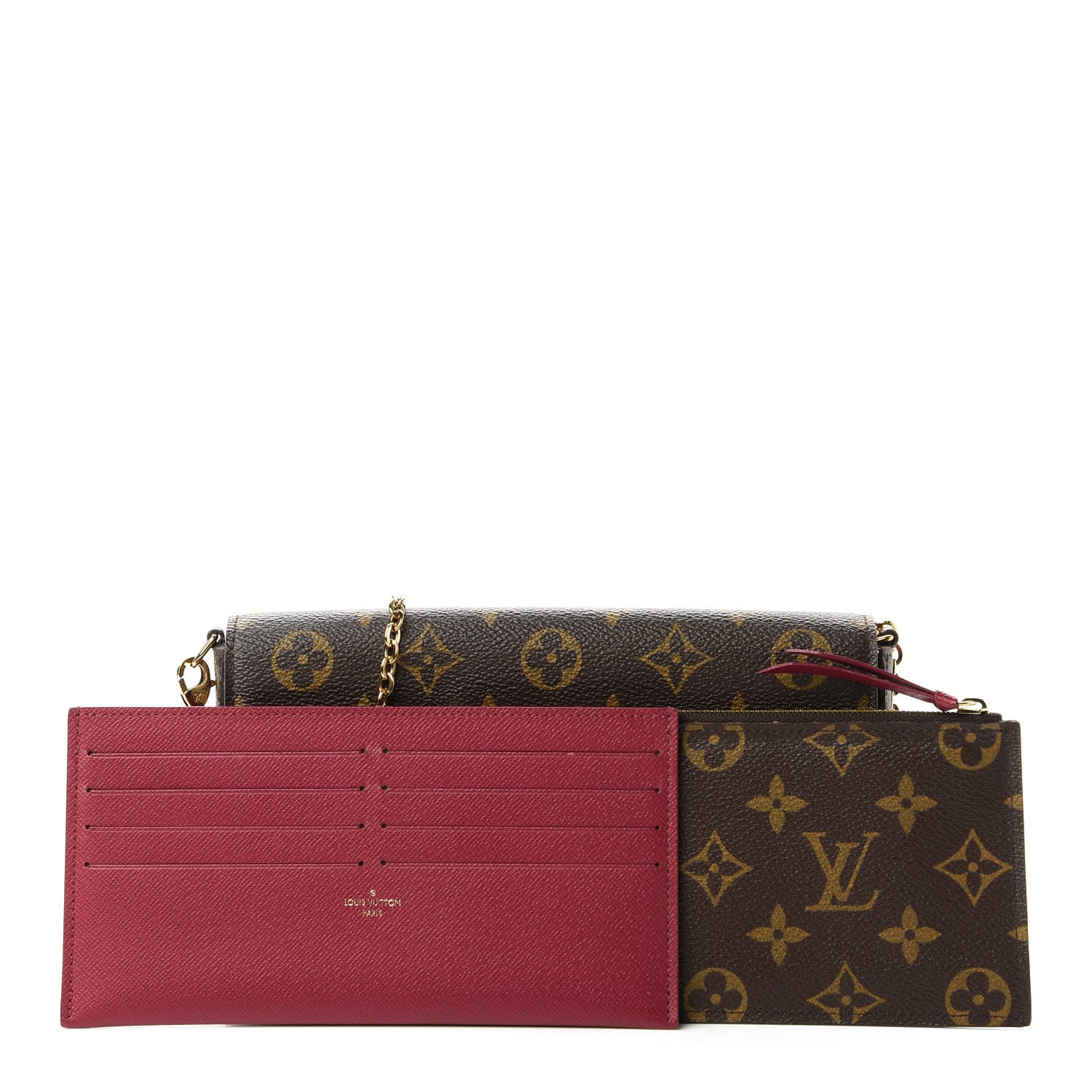 Louis Vuitton Monogram Pochette Felicie Chain Wallet Fuchsia 11 of 11