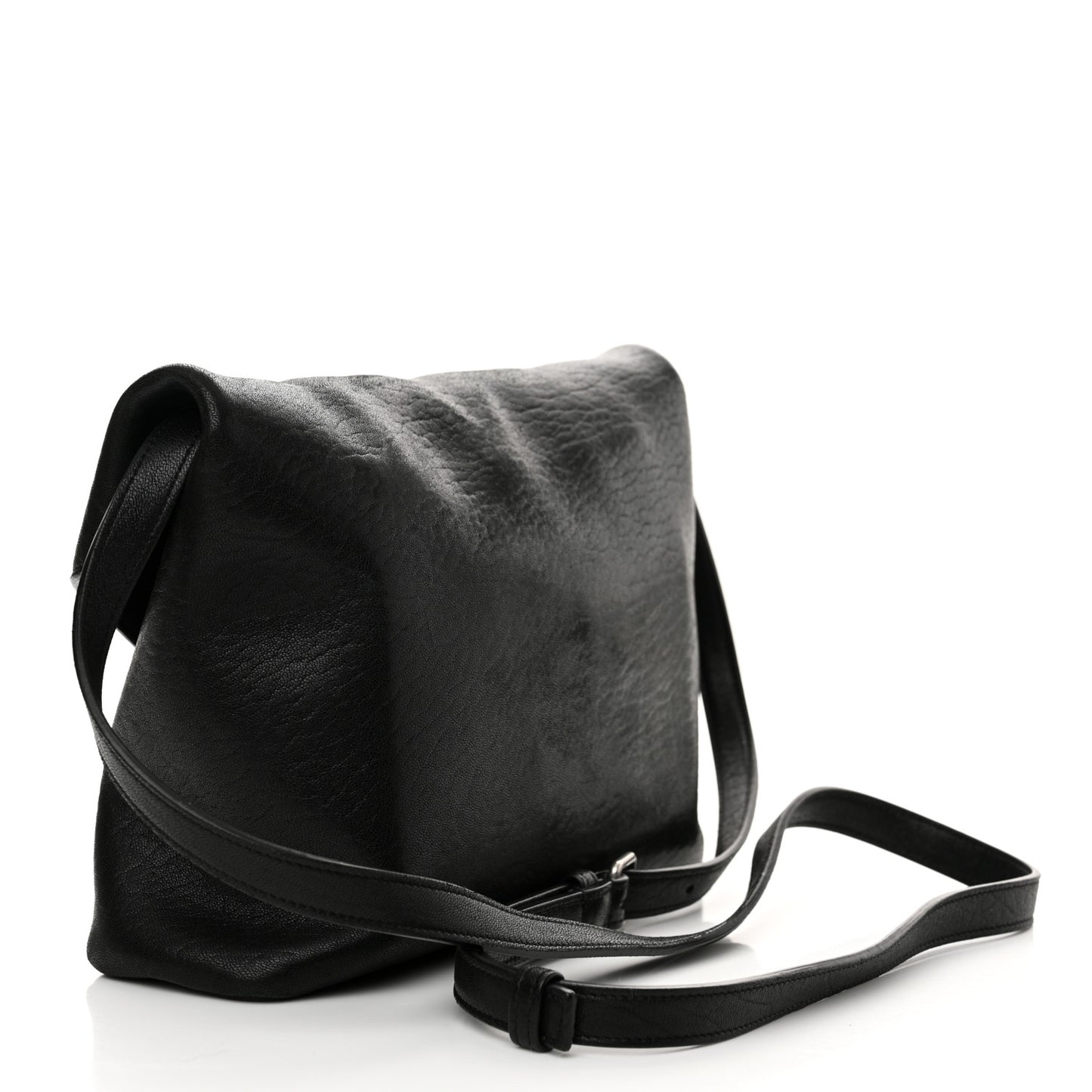 Lambskin Monogram Large Pouch On Strap Black