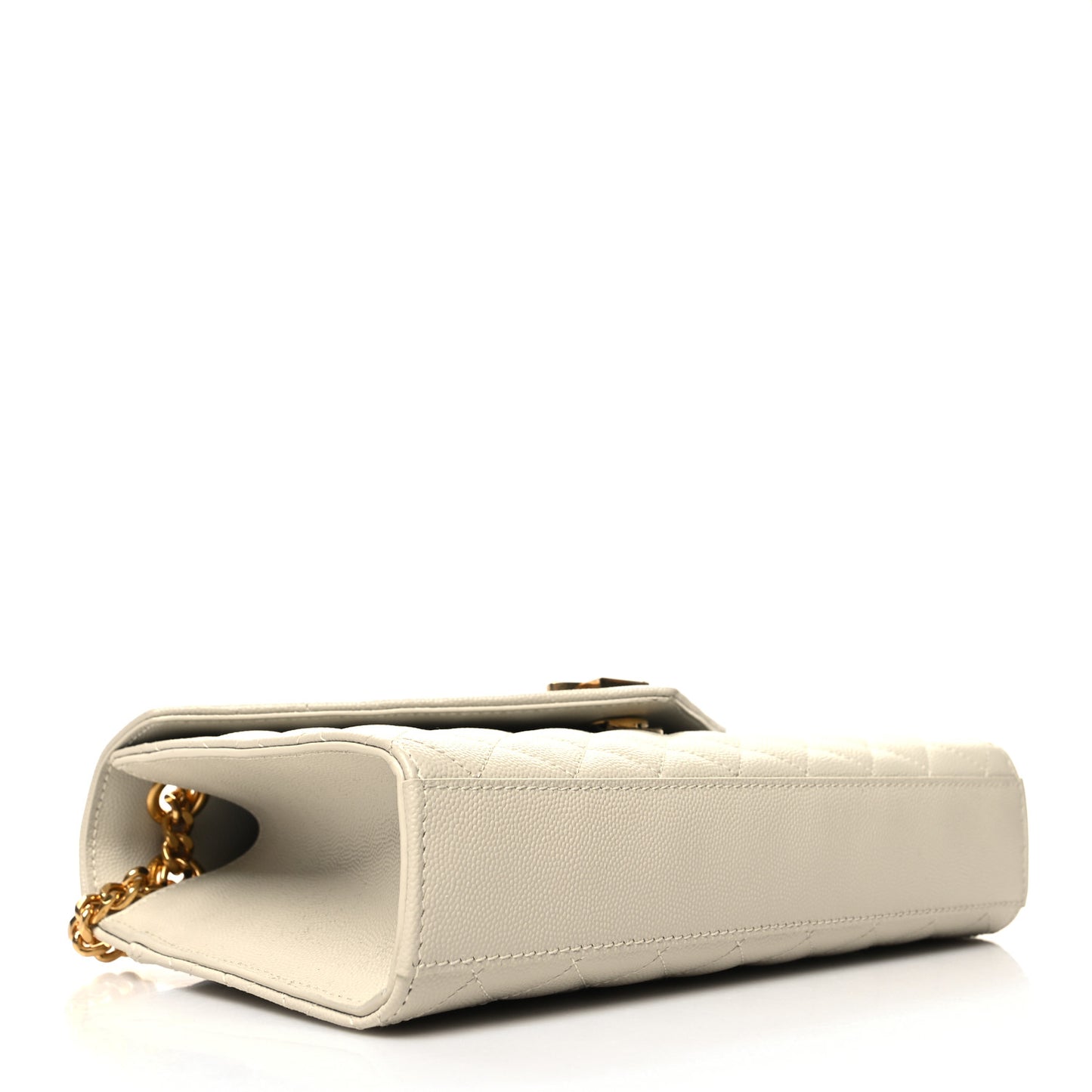 Grain De Poudre Textured Mixed Matelasse Triquilt Medium Monogram Satchel Crema Soft