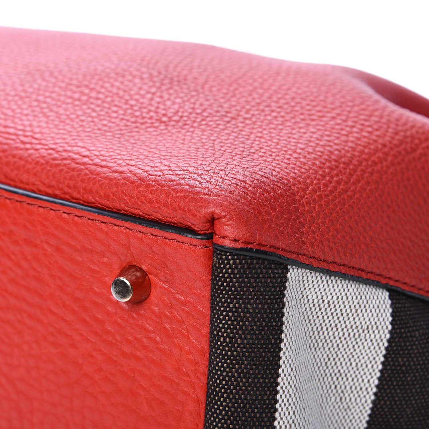 Burberry Grainy Calfskin House Check Medium Maidstone Red 11 of 15