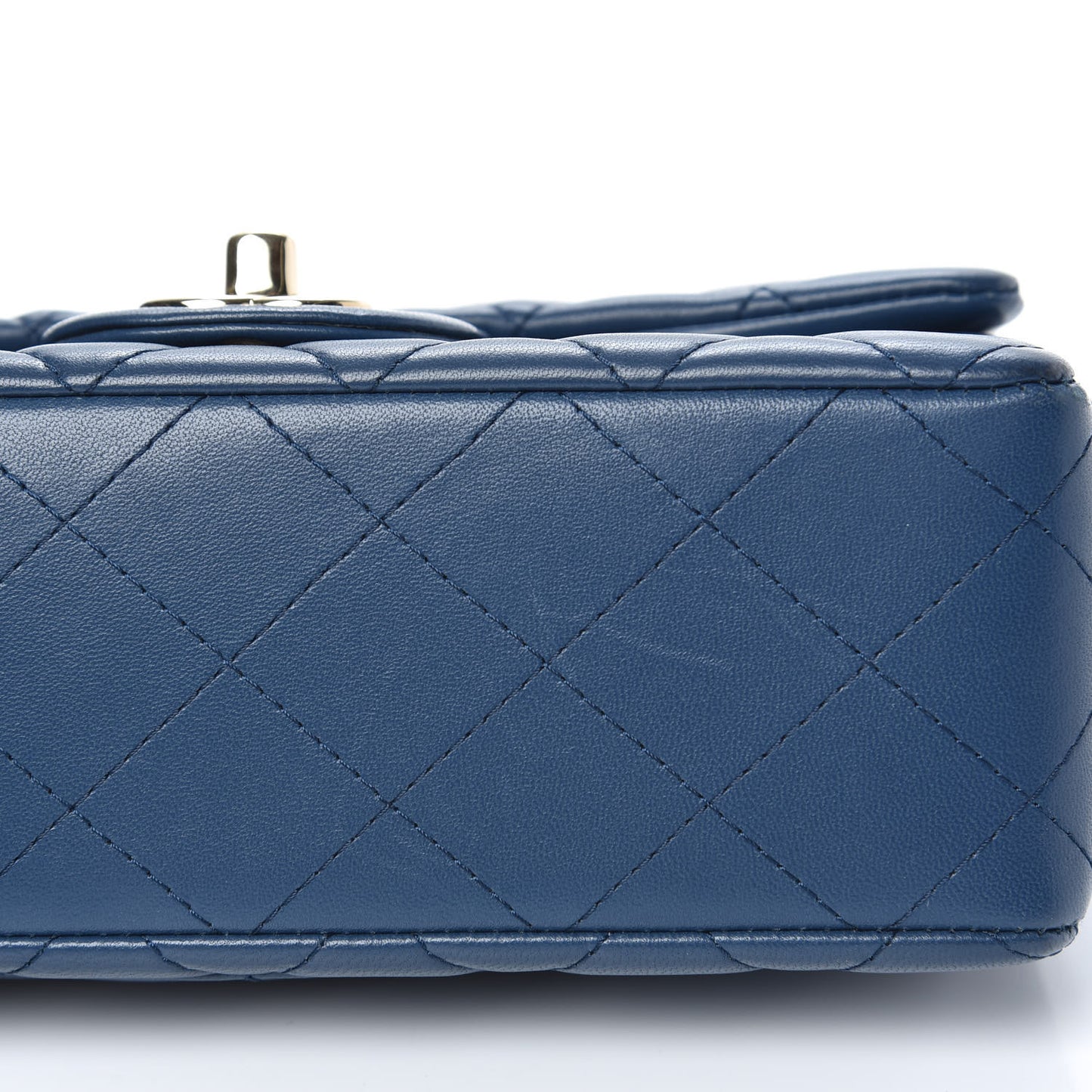 Lambskin Quilted Mini Rectangular Flap Blue