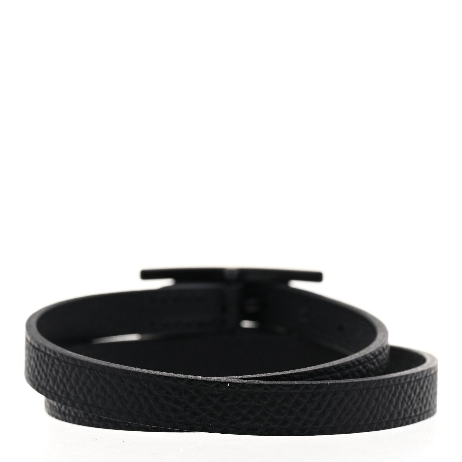 Hermes Epsom Behapi Double Tour Bracelet T3 Black 3 of 7