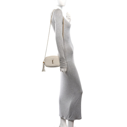 Saint Laurent Grain De Poudre Matelasse Monogram Mini Lou Camera Bag Crema Soft 2 of 10