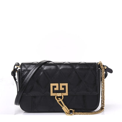 Givenchy Goatskin Quilted GV3 Mini Pocket Convertible Bag Black 1 of 8