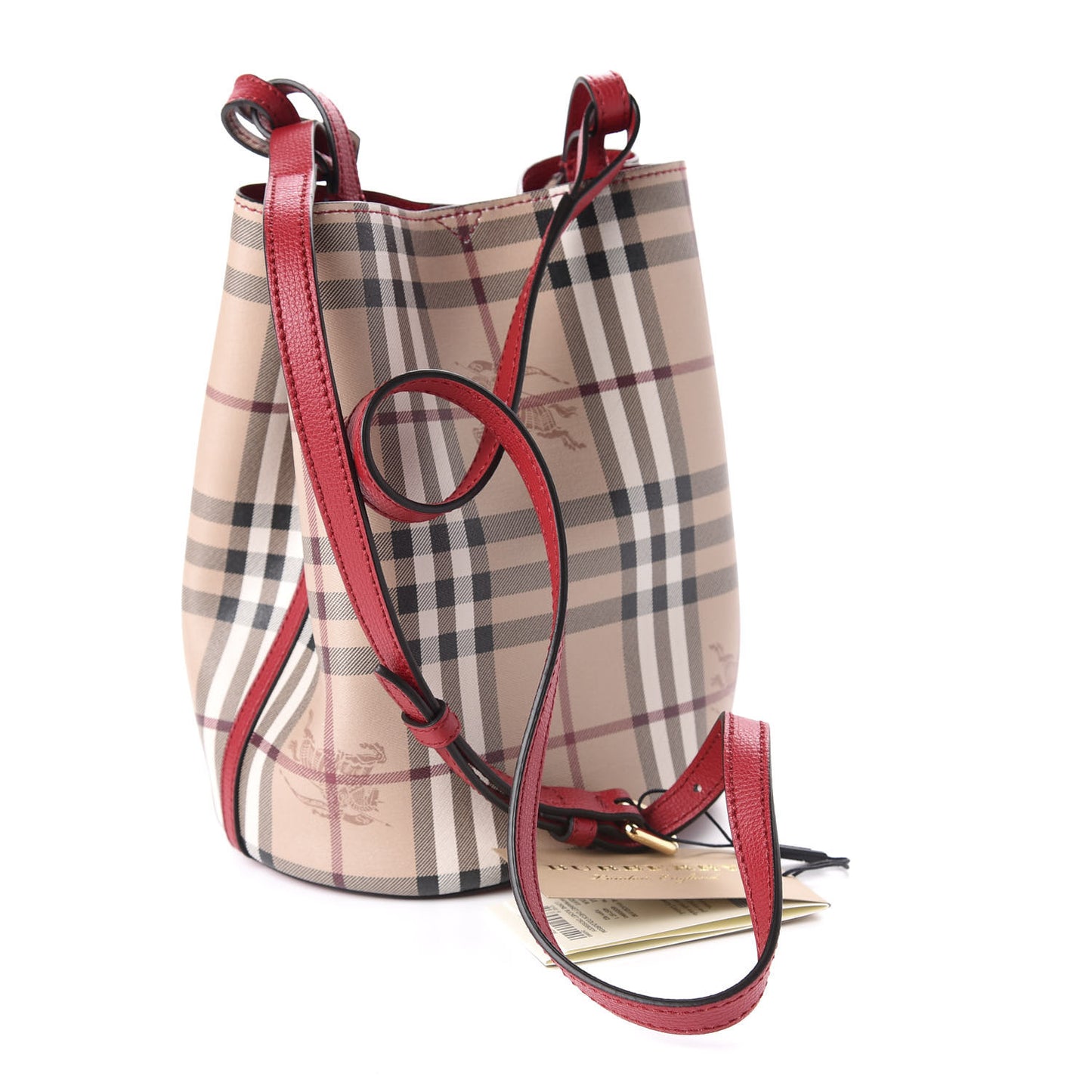Haymarket Check Colours Small Lorne Bucket Crossbody Poppy Red