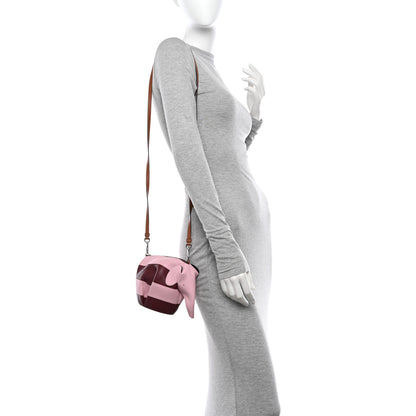 Loewe Calfskin Rugby Mini Elephant Crossbody Bag Wine Pastel Pink 2 of 13