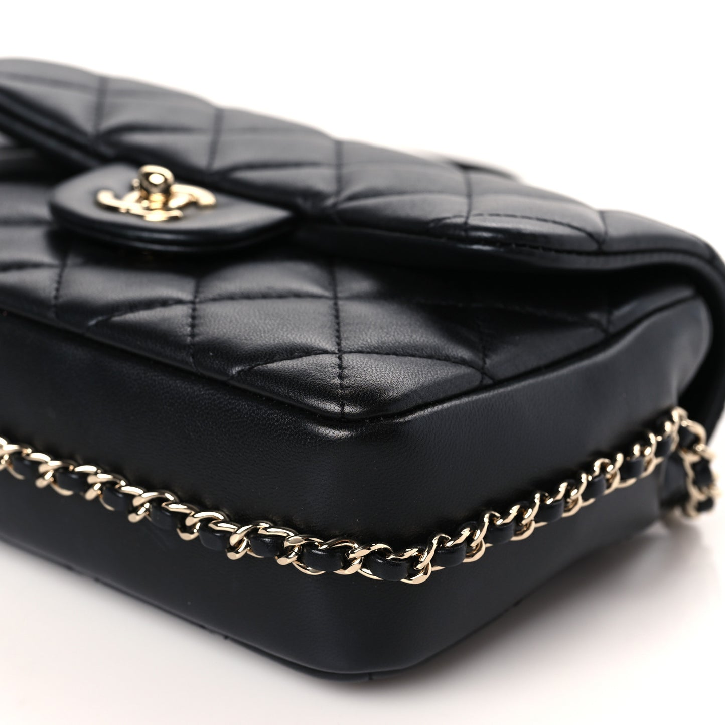 Lambskin Quilted Small My Precious Flap Black