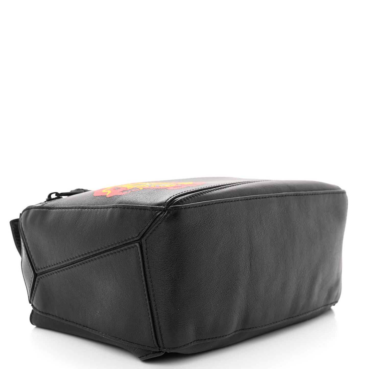 Calfskin Pansies Small Puzzle Bumbag Black