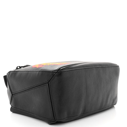 Loewe Calfskin Pansies Small Puzzle Bumbag Black 4 of 9