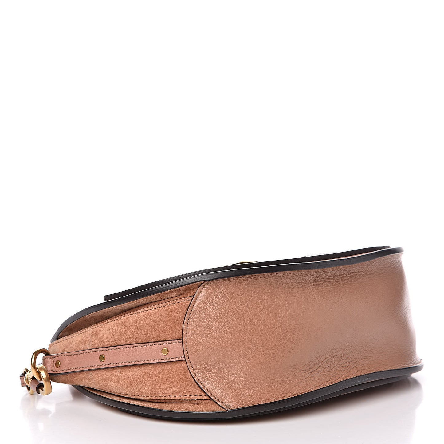 Calfskin Suede Medium Pixie Shoulder Bag Nougat