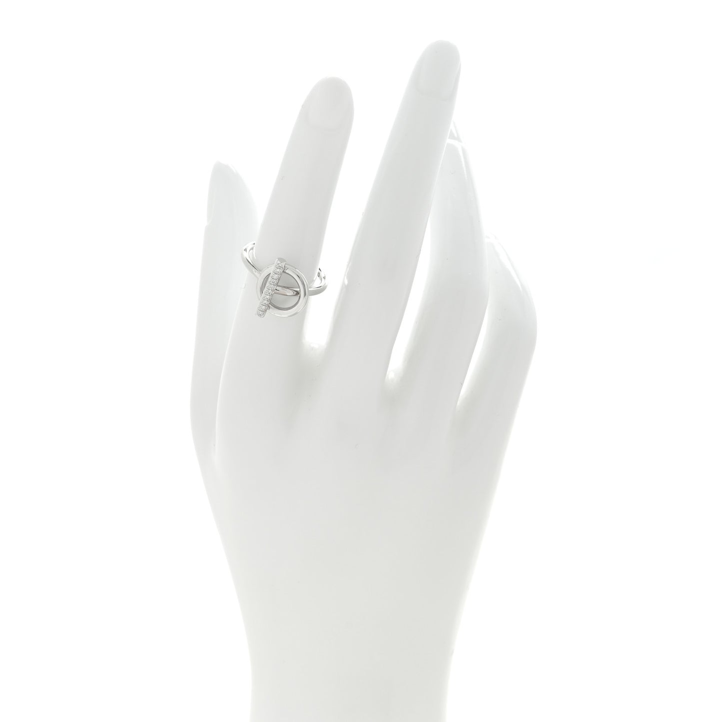 18K White Gold Diamond PM Echappee Ring 51 5.75