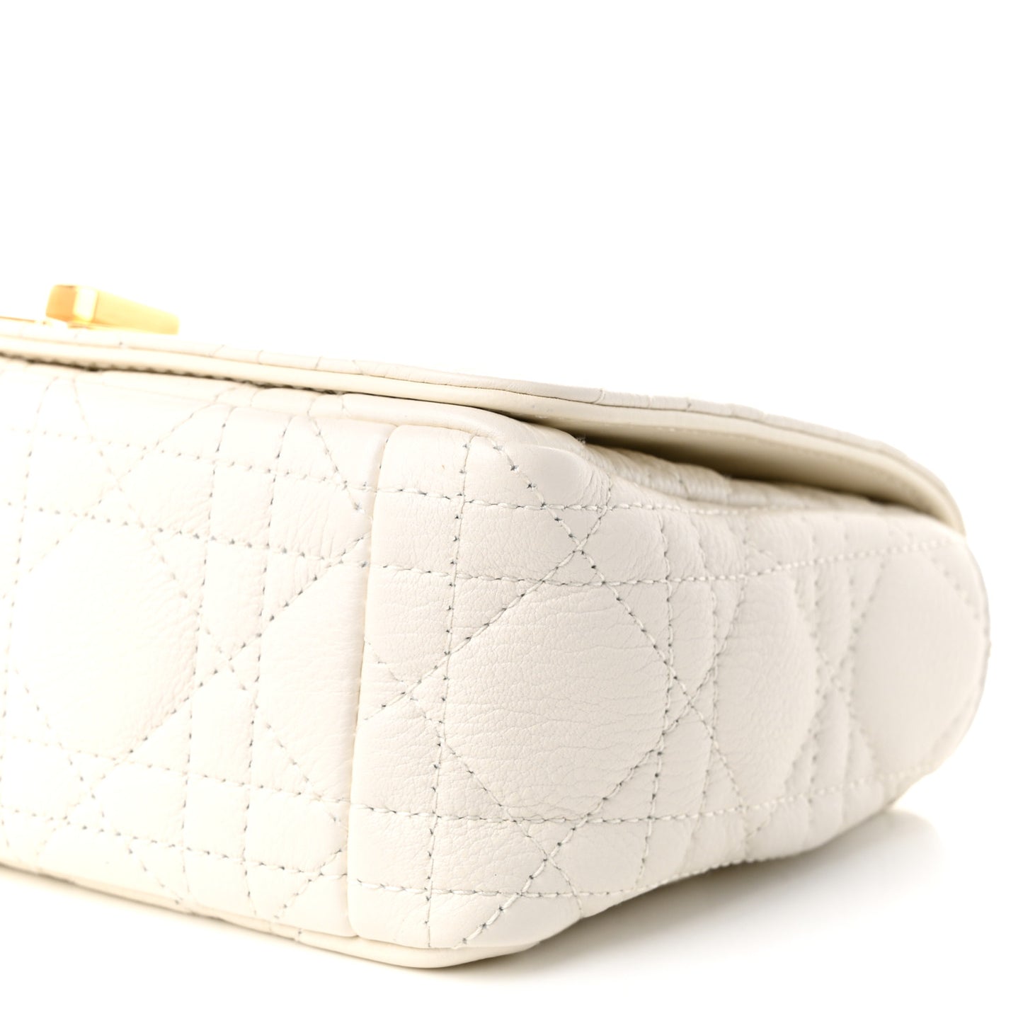 Calfskin Cannage Small Caro Bag Ivory