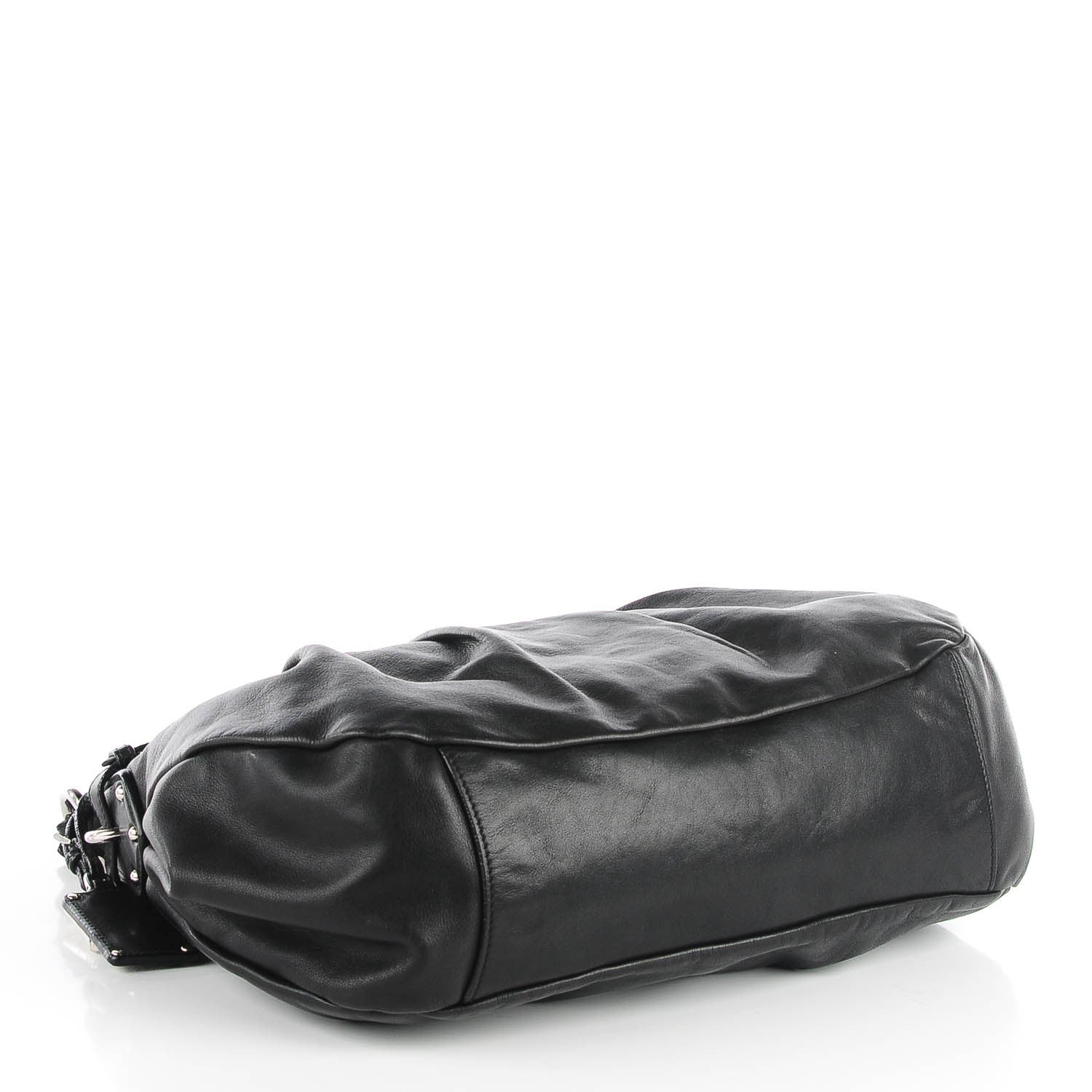 Prada Soft Calf Pleated Hobo Nero Black 5 of 10