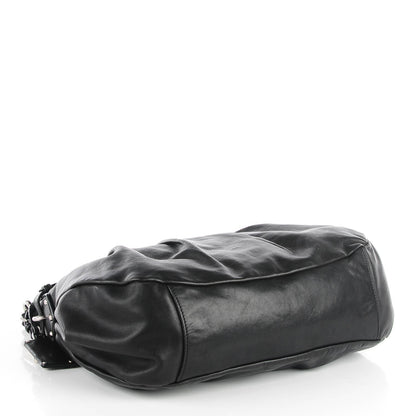 Prada Soft Calf Pleated Hobo Nero Black 5 of 10