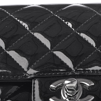 Chanel Patent Calfskin Sparkle Quilted Mini Square Flap Black 11 of 12
