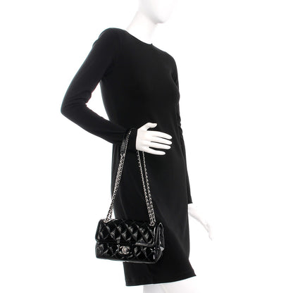 Chanel Patent Quilted Small Coco Shine Flap Black 3 of 9