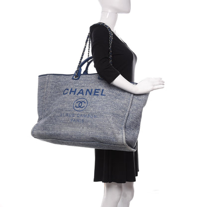 Chanel Canvas Extra Large Deauville Tote Blue 2 of 10