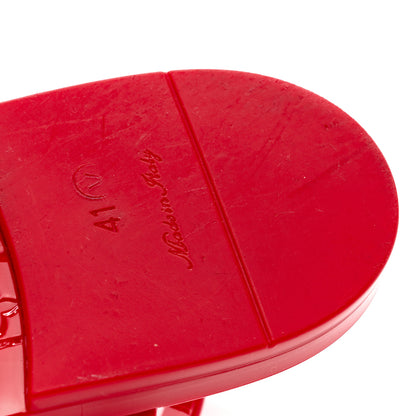 Louis Vuitton Rubber Bikini Thong Flat Sandals 41 Red 8 of 11