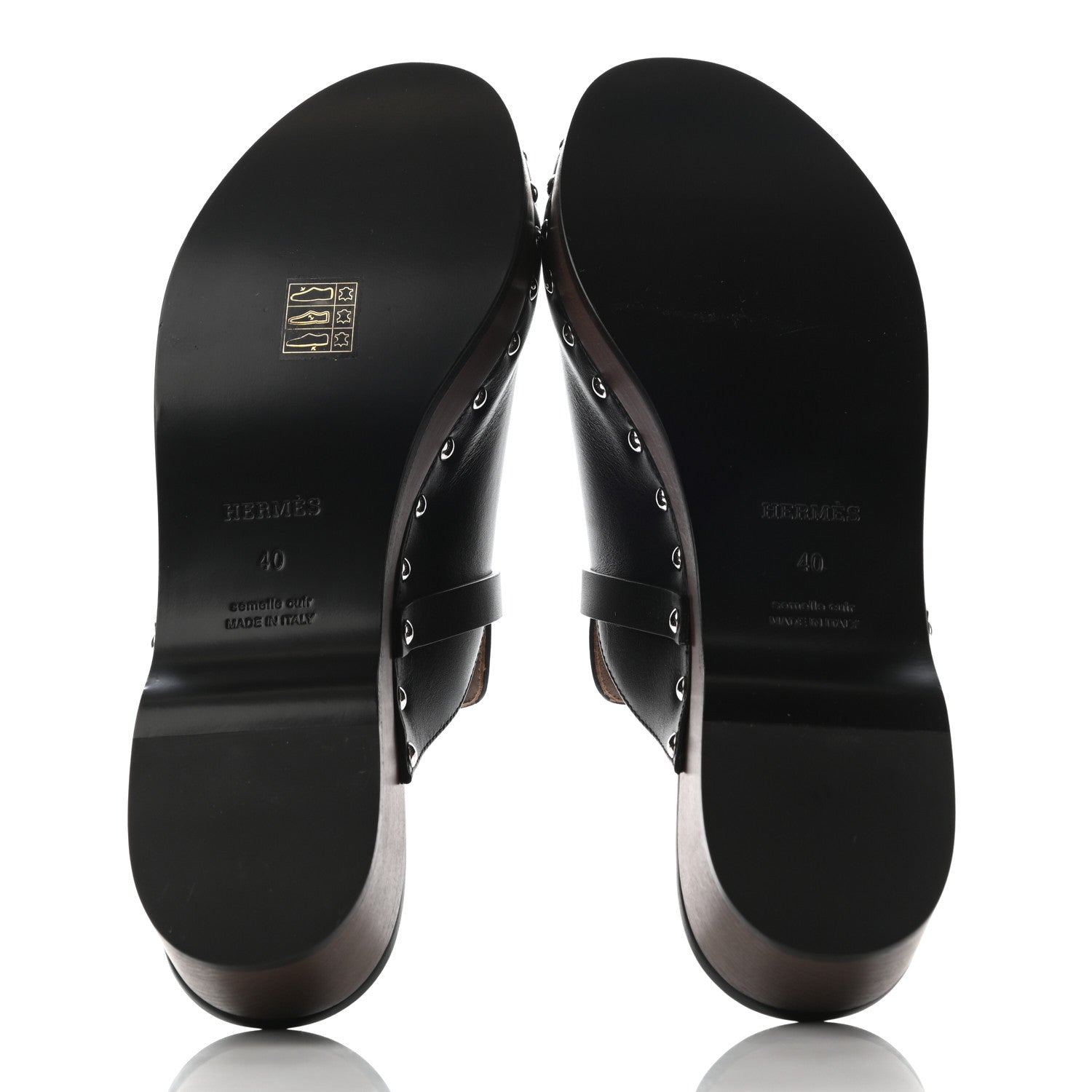 Hermes Calfskin Carlotta Mules 40 Black 5 of 7