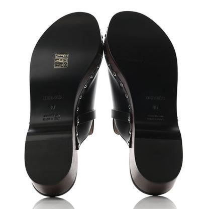 Hermes Calfskin Carlotta Mules 40 Black 5 of 7