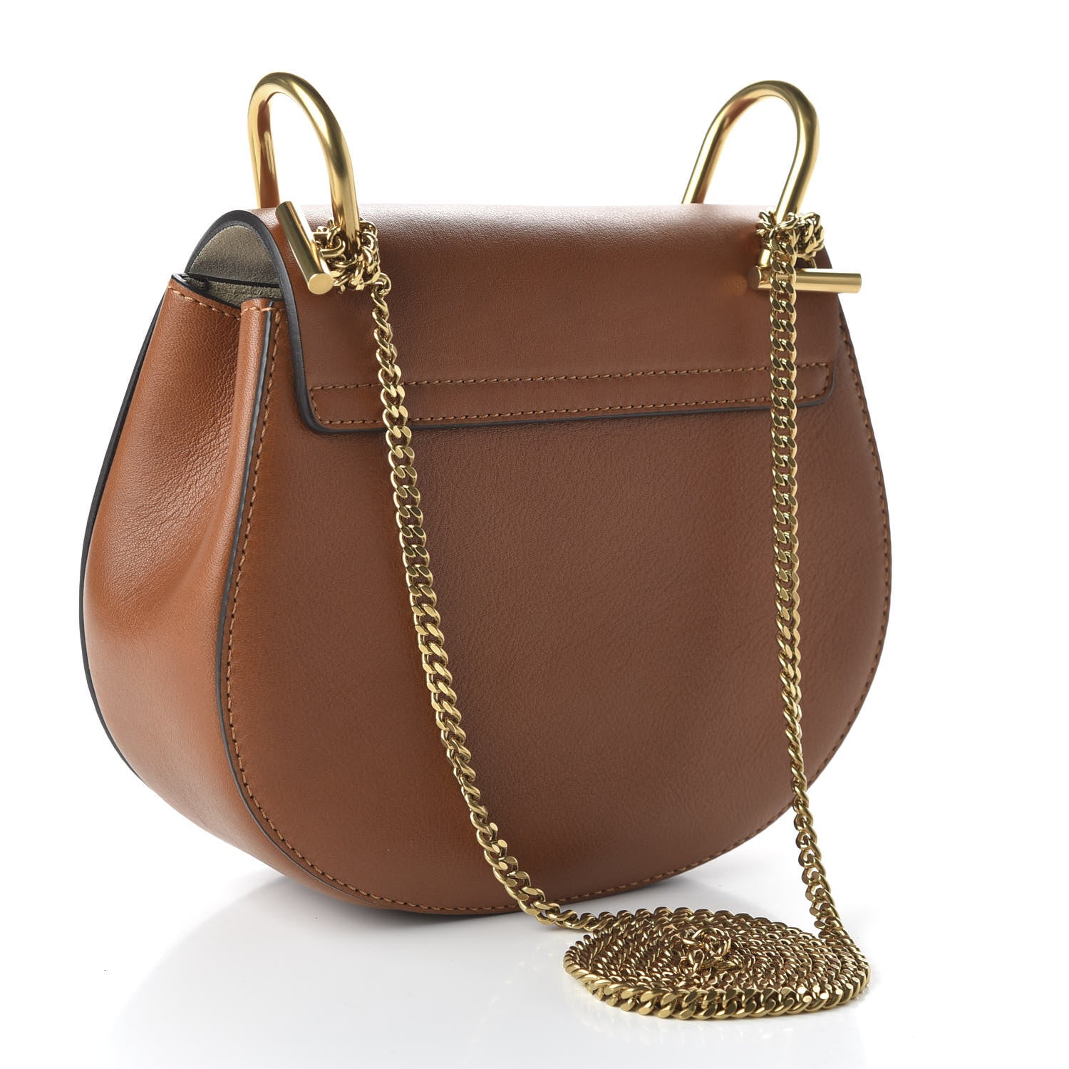 Chloe Calfskin Perforated Mini Drew Shoulder Bag Caramel 3 of 10