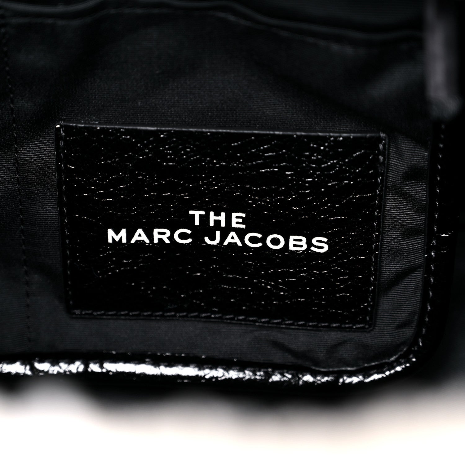 Marc Jacobs Shiny Calfskin Faux Shearling Small The Traveler Tote Bag Black 6 of 8