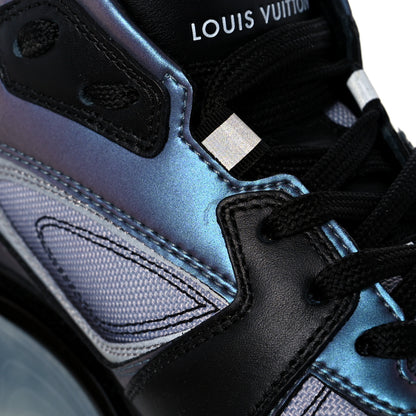 Louis Vuitton Iridescent Calfskin Mens Run Away Pulse Sneakers 5.5 Black Purple 8 of 11