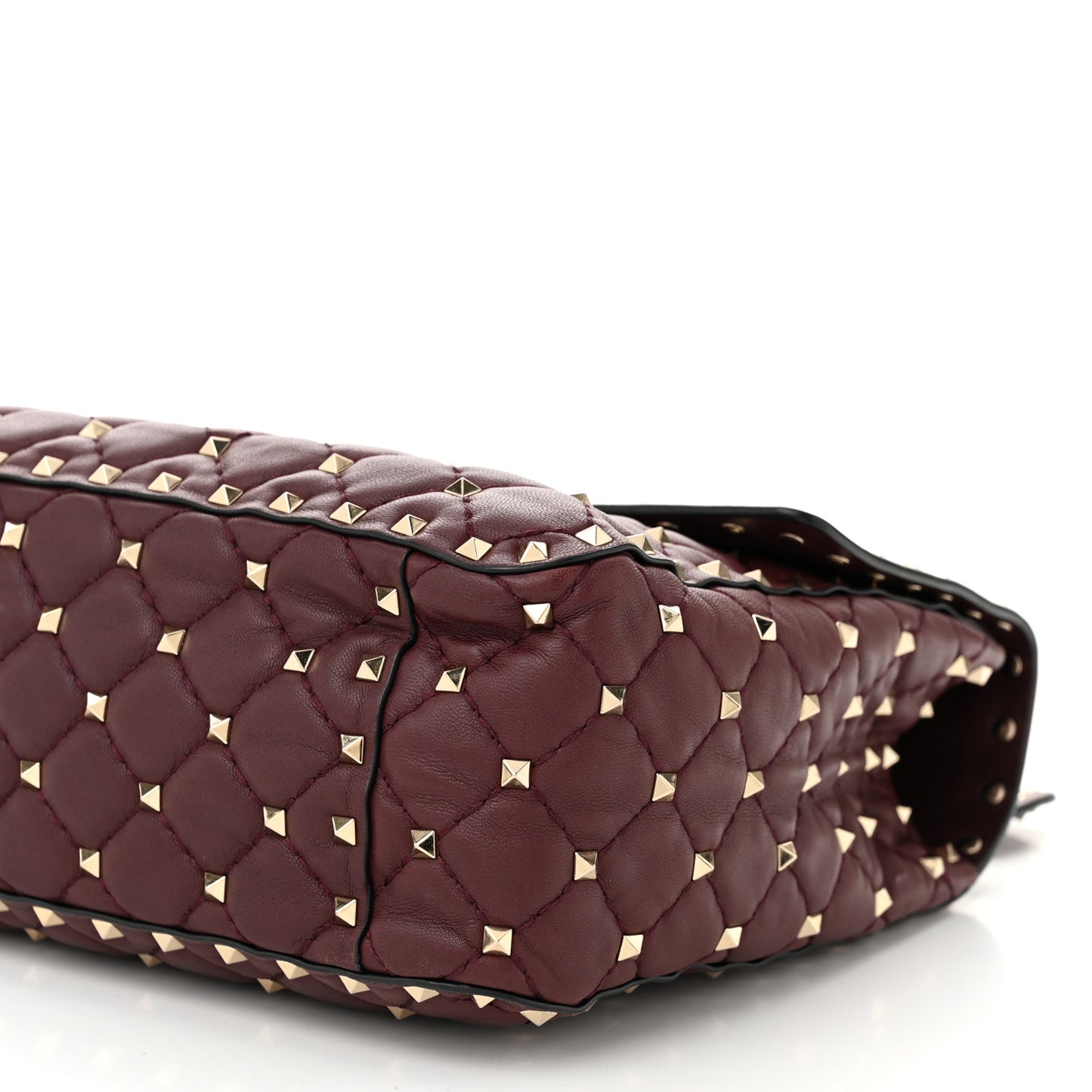Nappa Large Rockstud Spike Shoulder Bag Rubin