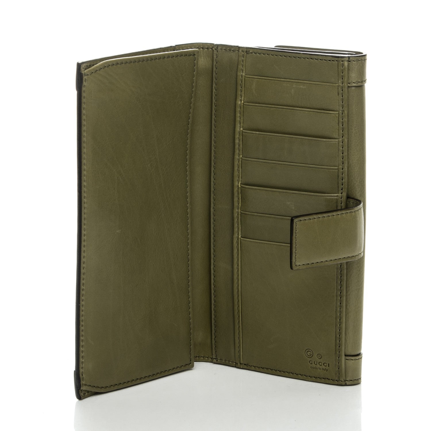 Gucci Calfskin Continental Charmy Wallet Green Tea 5 of 7