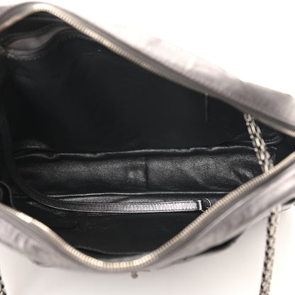 Chanel Metallic Aged Calfskin Quilted Large Reissue Camera Case Silver 5 of 10