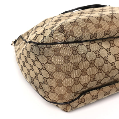 Gucci Monogram Web Medium Dressage Hobo Dark Brown 8 of 9