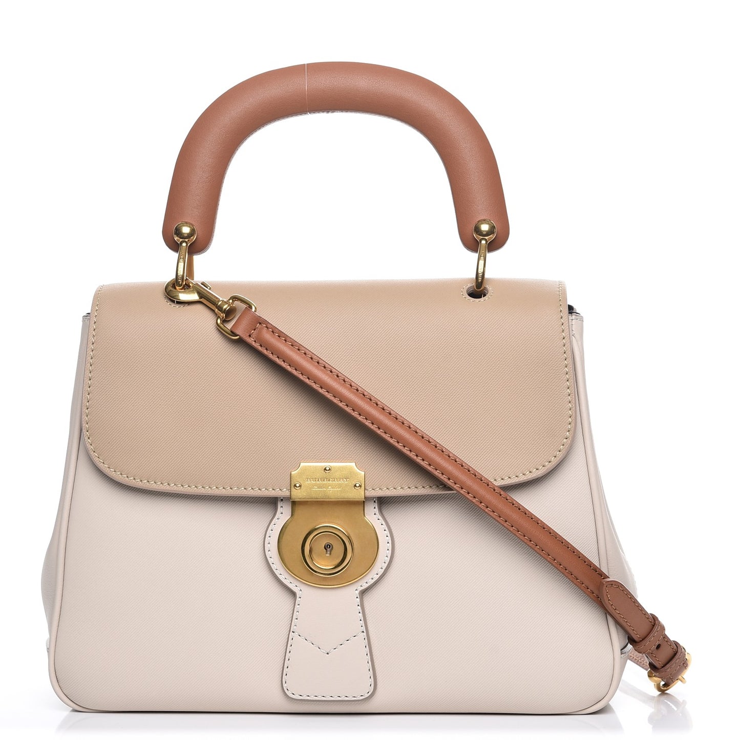 Trench Calfskin Medium DK88 Top Handle Bag Limestone Honey