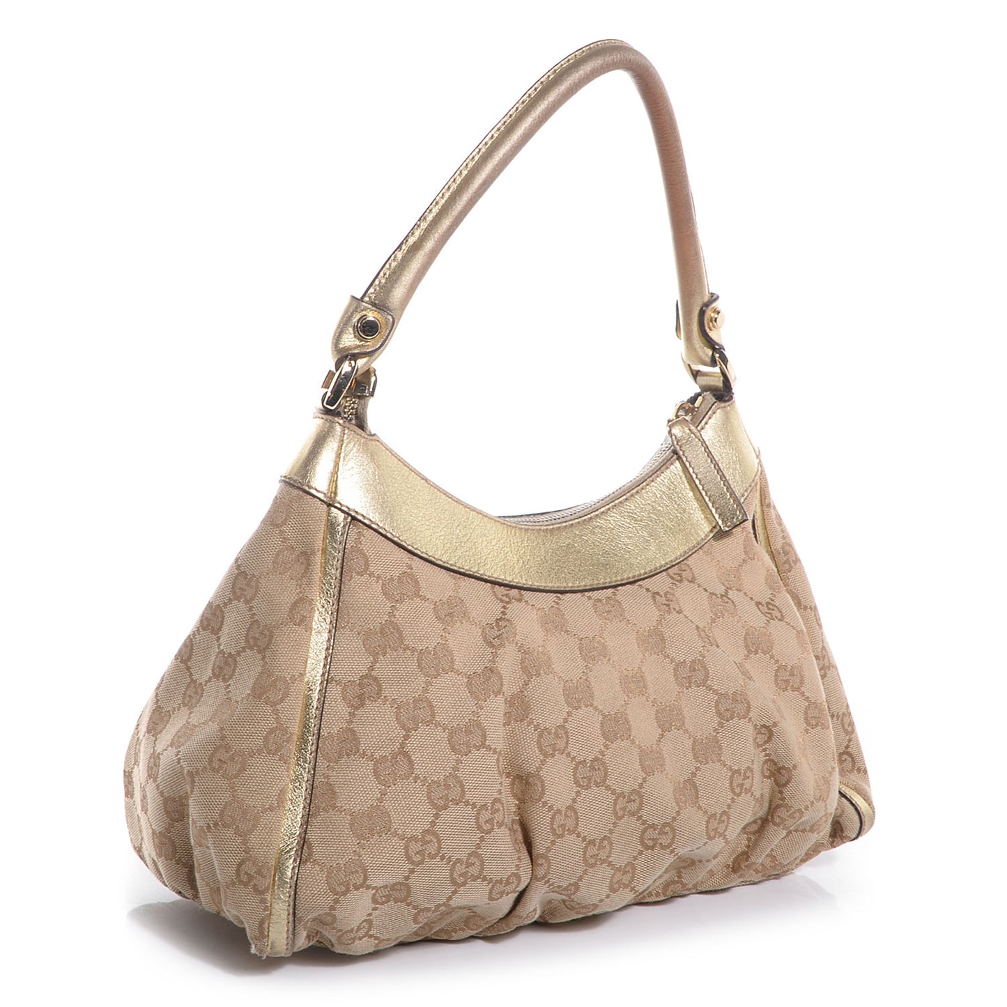 Monogram Medium D Gold Hobo Metallic Gold