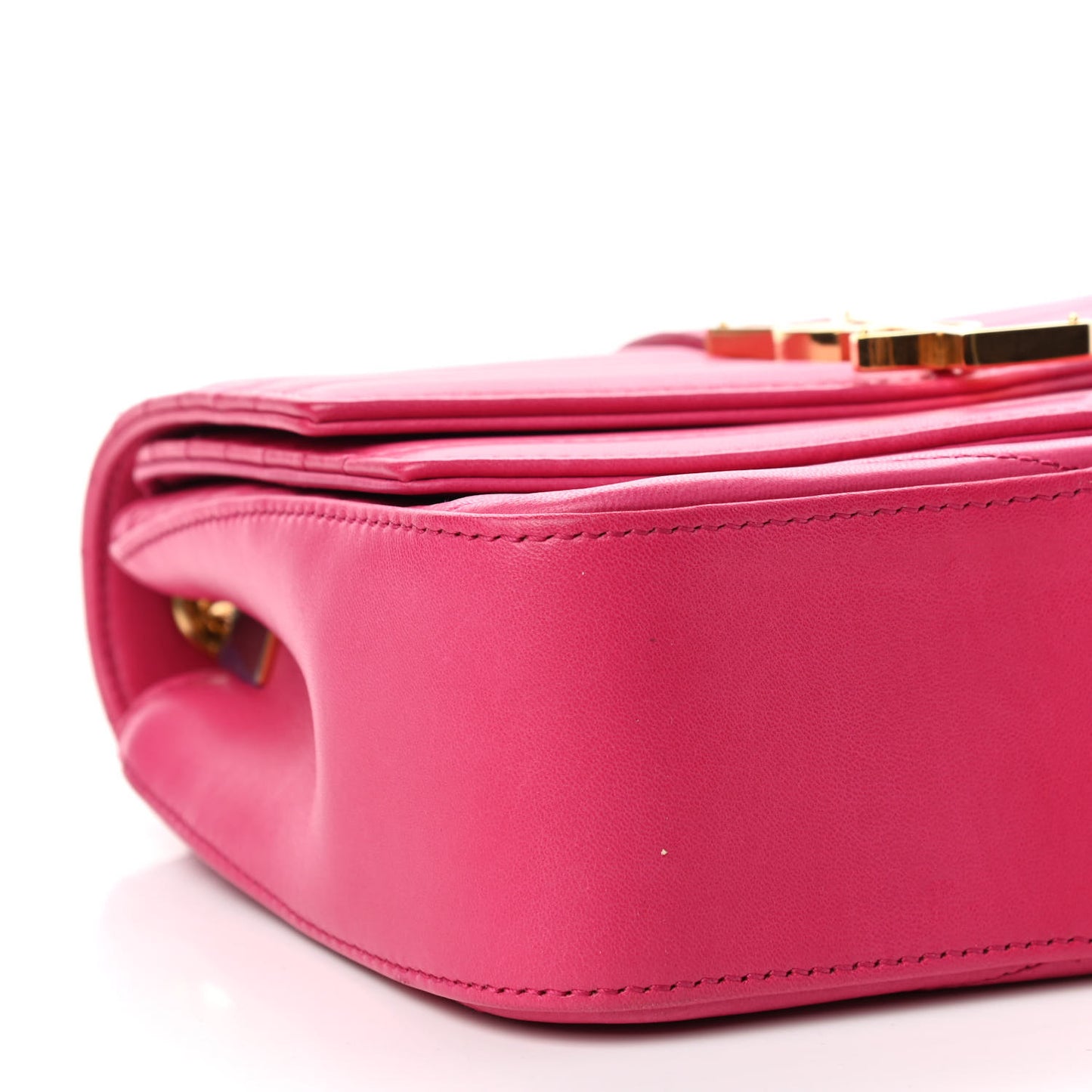 Lambskin Matelasse Chevron Monogram Small Sulpice Bag Fuchsia