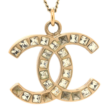Chanel Baguette Crystal CC Necklace Light Gold 5 of 6