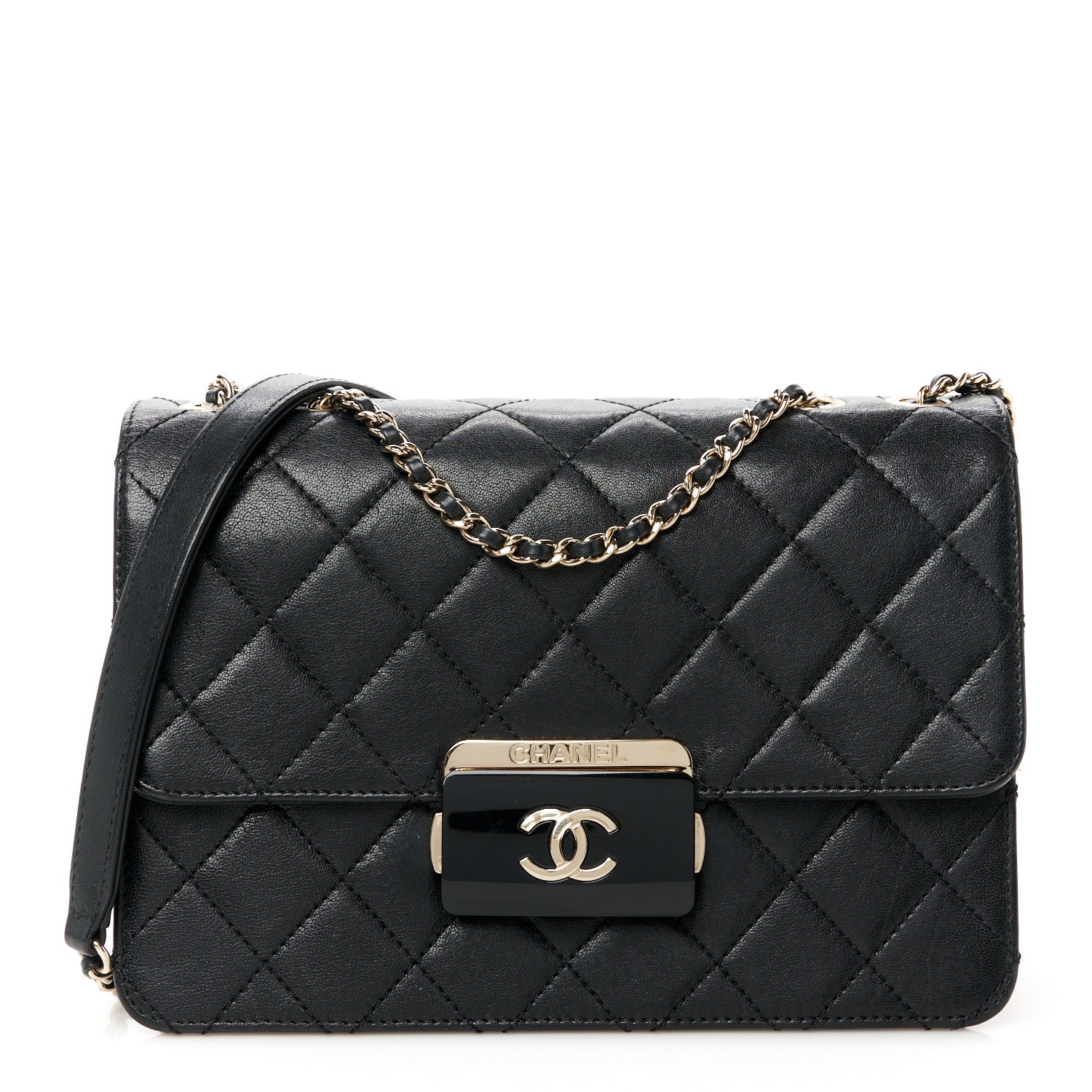 Chanel Sheepskin Quilted Beauty Lock Flap Black 1 of 10