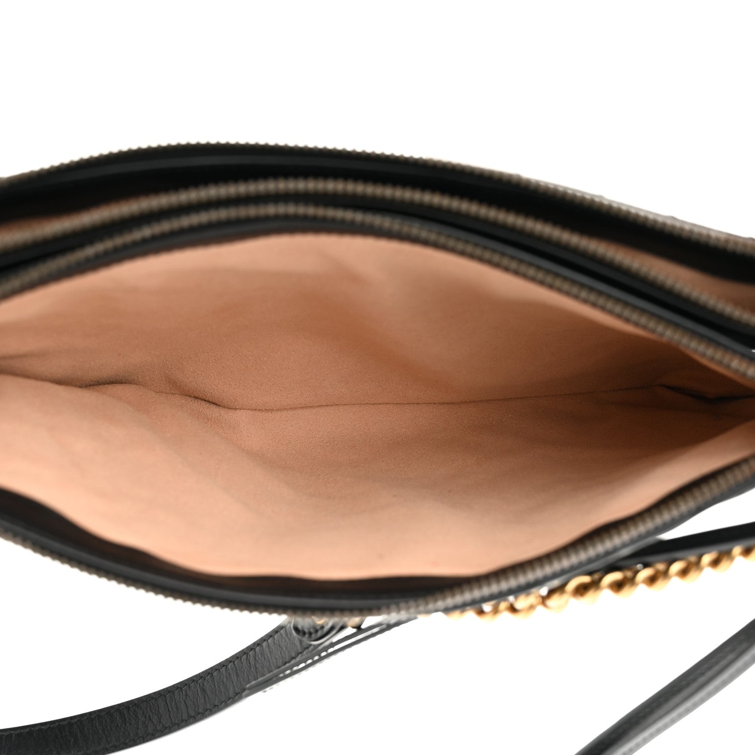 Gucci Calfskin Matelasse GG Marmont Double Zip Chain Bag Black 6 of 11