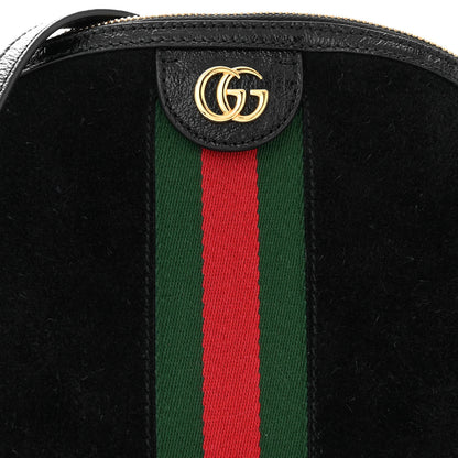 Gucci Suede Patent Web GG Small Ophidia Dome Shoulder Bag Black 8 of 10