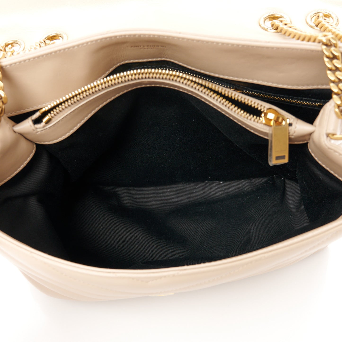 Calfskin Y Quilted Monogram Medium Loulou Chain Satchel Dark Beige