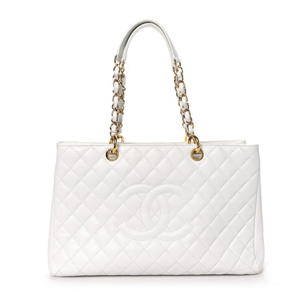 Chanel Caviar Quilted Grand Shopping Tote GST White 1 of 11
