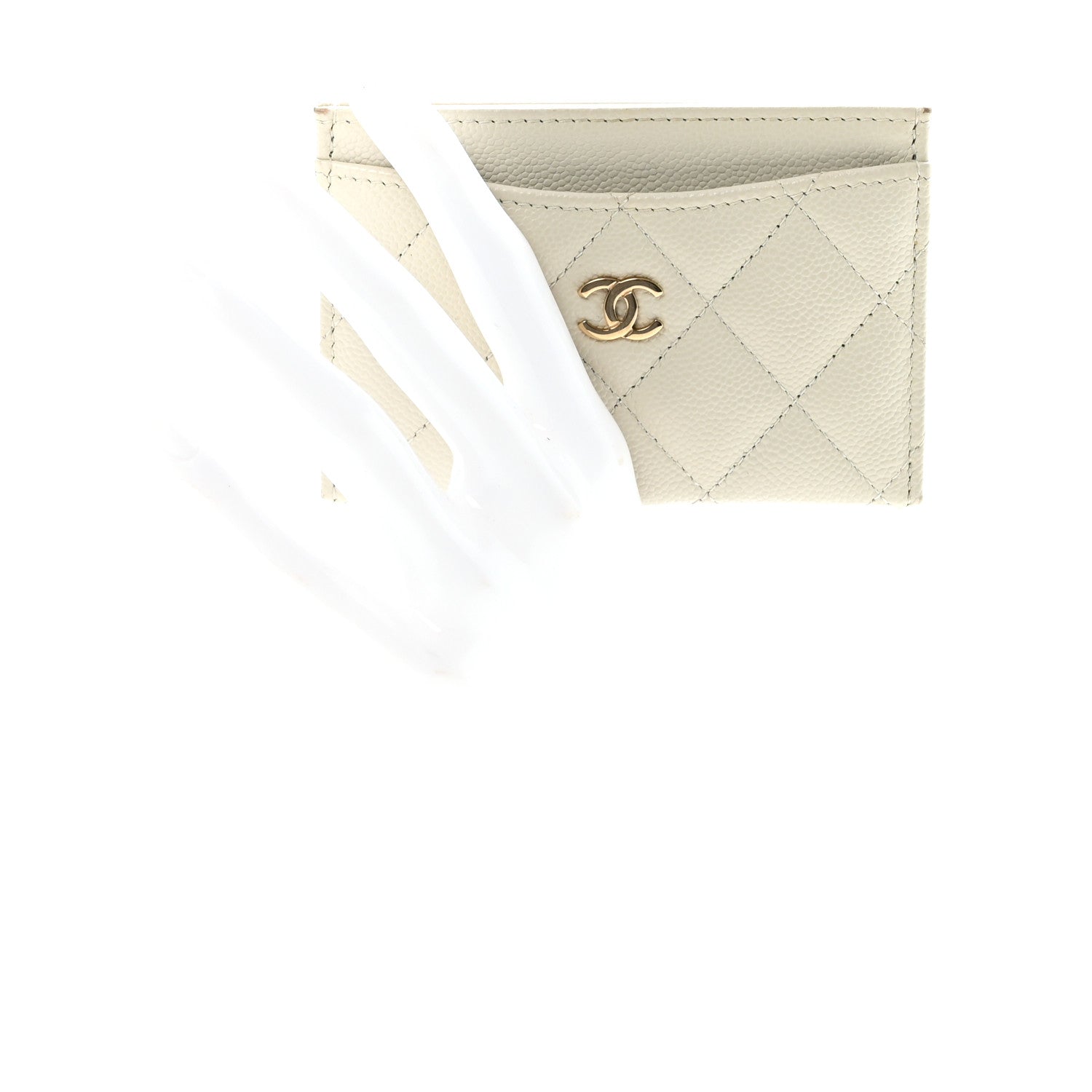 Chanel Caviar Quilted Card Holder White 2 of 8
